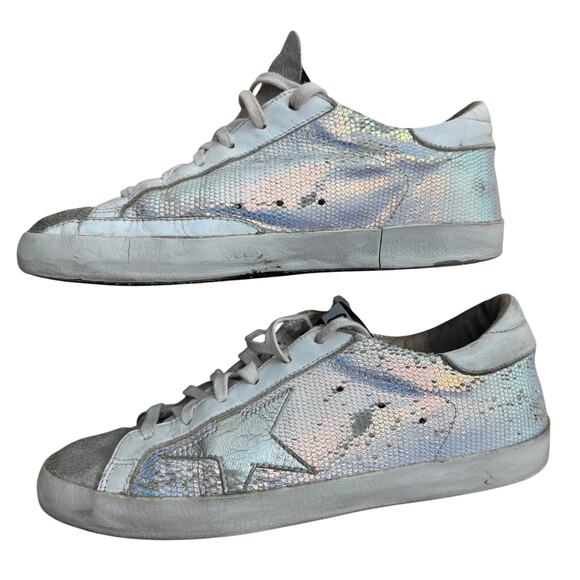Rare Golden Goose Superstar Iridescent Shimmer Low Top Sneakers EU 40-Mermaid - Picture 5 of 12